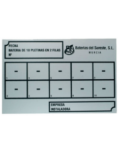 PLACA DE CLASIFICACIÓN PARA BATERÍA DE 2 FILAS