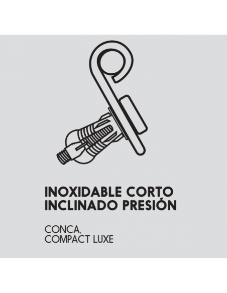 Herraje Inoxidable Corto Inclinado A Presión