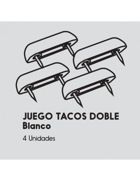 Conjunto de Tacos Dupla Cor Branco (4 unidades)