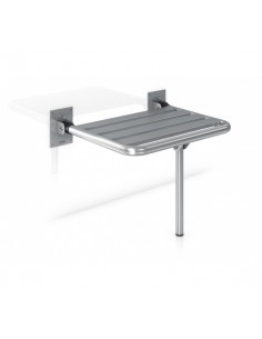 ASIENTO DE DUCHA ABATIBLE DE ACERO CON PATA DE APOYO