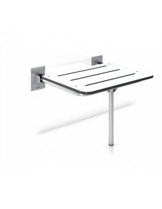 Swing shower seat with support leg - phenolic