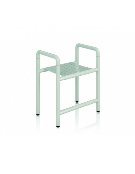 TABURETE CON APOYO PARA BRAZOS DE ACERO ACABADO EN NYLON 450 MM. ALTO