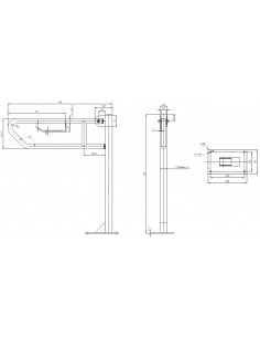 Barre de pied pliable 800 mm. Avec support de porte-rouleau en acier 2