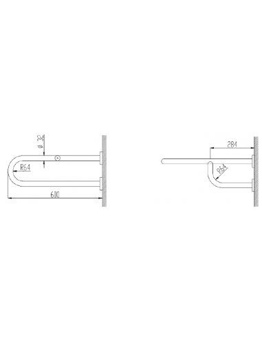 Steel grab bar With 3 points of anchor GENWEC
