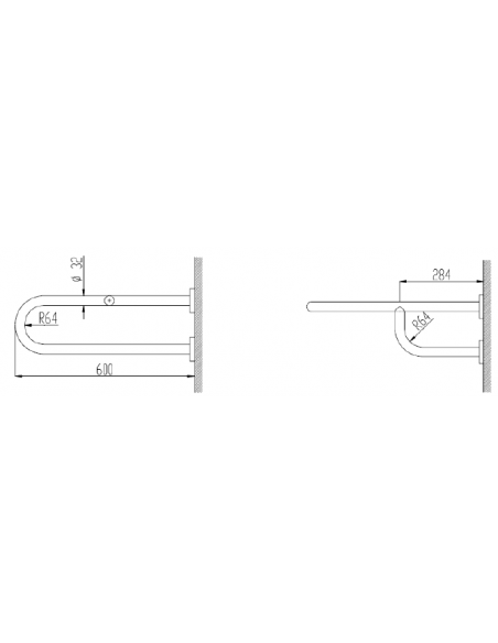 Steel grab bar With 3 points of anchor GENWEC Steel grab bar With 3 points of anchor GENWEC