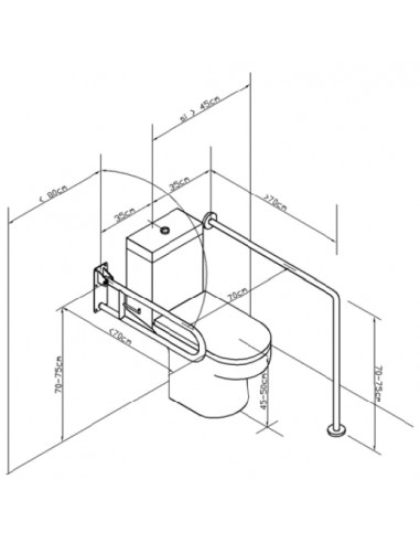 BARRA 90º PARED A SUELO DE ACERO