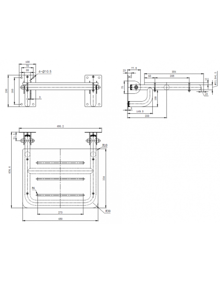 Siège de douche pliant en acier GENWEC Siège de douche pliant en acier GENWEC