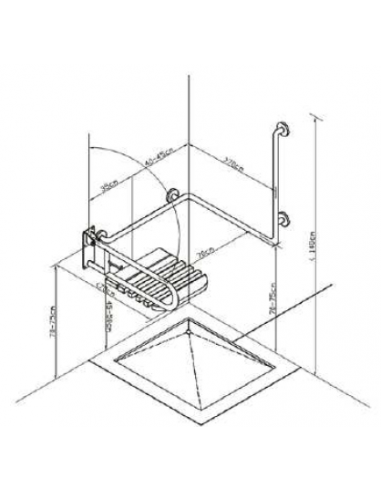 Folding Shower Seat Made of Steel GENWEC