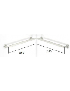 BARRA RINCON 90º 815 X 815 MM. DE ACERO ACABADO EN NYLON 2