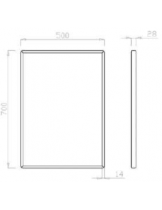Fixed mirror with stainless steel frame GENWEC 2