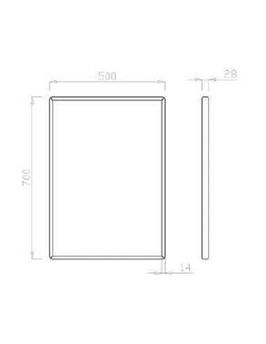 Specchio fisso con struttura in acciaio inossidabile GENWEC