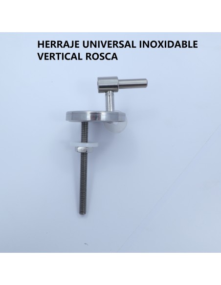 Herraje para tapa WC Inoxidable Universal Vertical A Rosca