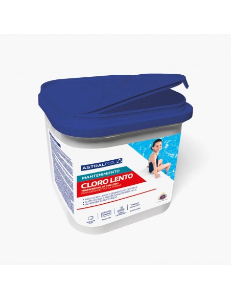 Chlore lent dans les comprimés 250 grammes 5 Kg. ASTRALPOOL