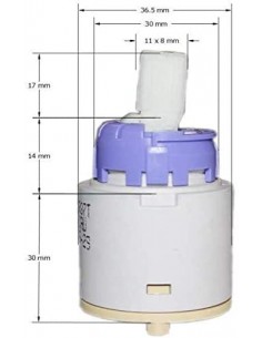 Cartucho R-37 T NF C2 + 2 Tuercas + Llave AG0109807R ROCA 2