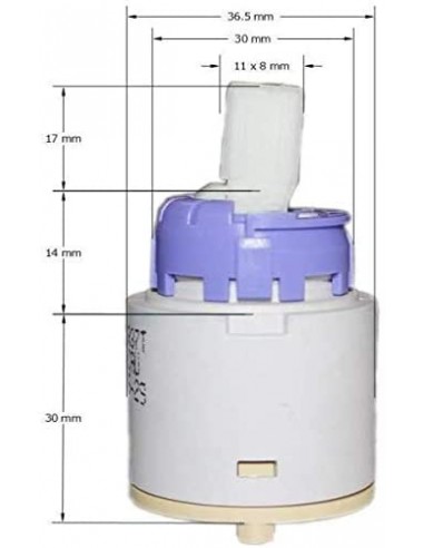 Cartuccia R-37 T NF C2 + 2 Dadi + Chiave AG0109807R ROCA