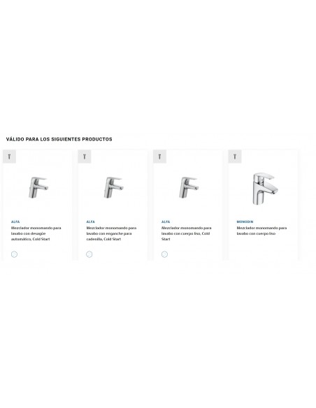 Recambio original Cartucho R33MFH + 2 Tuercas + Llave AG0200700R ROCA