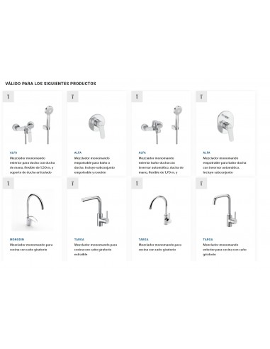 Recambio original Cartucho R37 T + 2 Tuercas + Llave AG0077807R ROCA