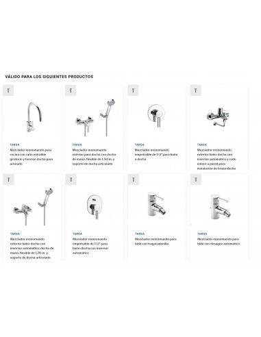 Recambio original Cartucho R37 T + 2 Tuercas + Llave AG0077807R ROCA