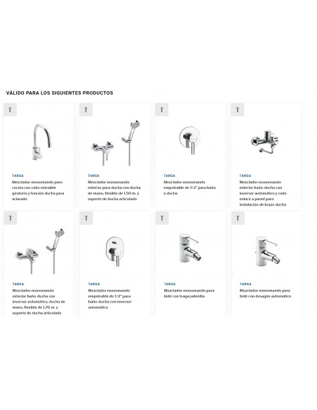 Recambio original Cartucho R37 T + 2 Tuercas + Llave AG0077807R ROCA