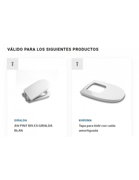 Juego Original De Fijación Para Bisagra Desmontable Inodoro ROCA