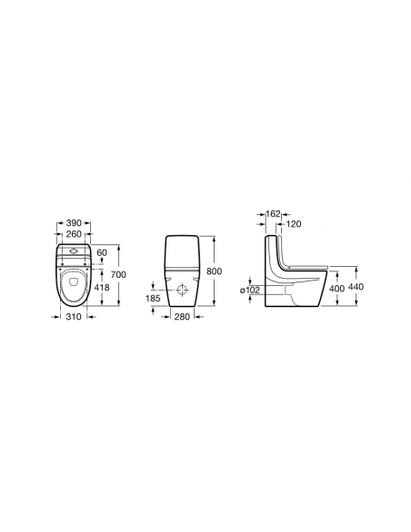 ASIENTO Y TAPA CON CAIDA AMORTIGUADA KHROMA - ROCA