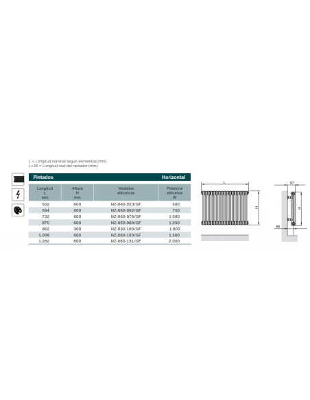 Radiador Elétrico decorativo Zehnder Charleston 2 Colunas Horizontais