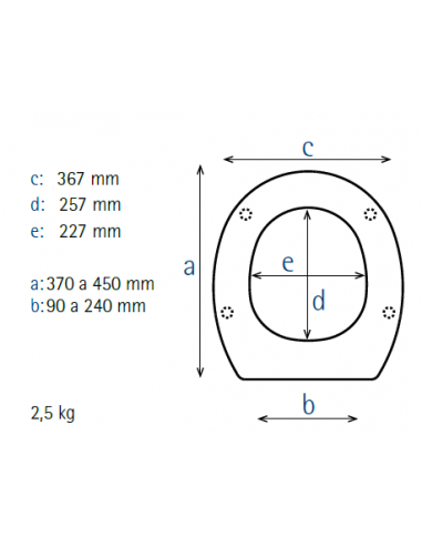 Toilet Seat SELLES ROYAN (between centers 20-22 cm.) Made to Measure