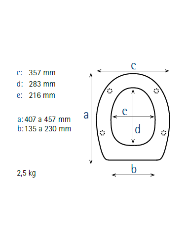 Toilet Seat SELLES ROYAN (between centers 15,5-16 cm.) Made to Measure