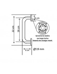 Asa De Seguridad Para Baño Cromo 22 Cm 2
