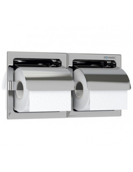 Portarotolo da incasso 2 rotoli INOX 304 Brillante GENWEC