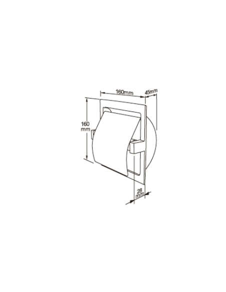 Portarrollos Encastrado 1 Rollo INOX 304 Brillante GENWEC