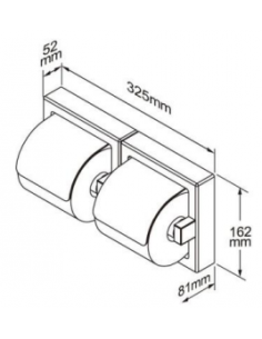 Wall Roll Holder 2 Rolls INOX 304 Shiny GENWEC 2