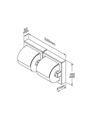 Suporte para rolo de parede 2 rolos INOX 304 Brilhante GENWEC