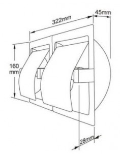 Built-in toilet roll holder 2 rolls INOX 304 Shiny GENWEC 2