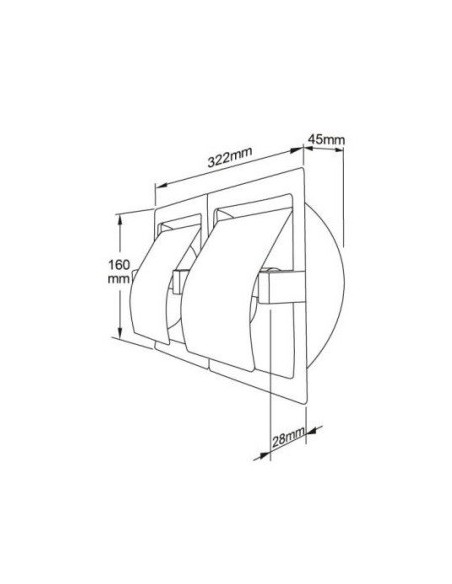 Suporte para rolo de papel higiênico embutido 2 rolos INOX 304 Brilhante GENWEC Suporte para rolo de papel higiênico embutido 2 rolos INOX 304 Brilhante GENWEC