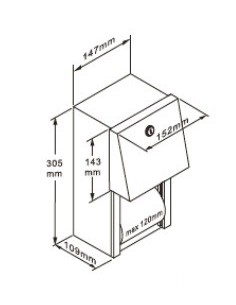 Distributeur Papier Toilette Mural Double Rouleau INOX 304 Satiné 2