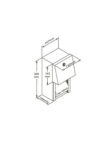 Distribuidor de papel higiênico de parede duplo rolo INOX 304 acetinado