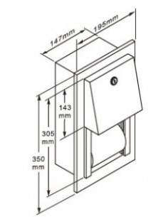 Double Recessed Roll Paper Dispenser INOX 304 Satin 2
