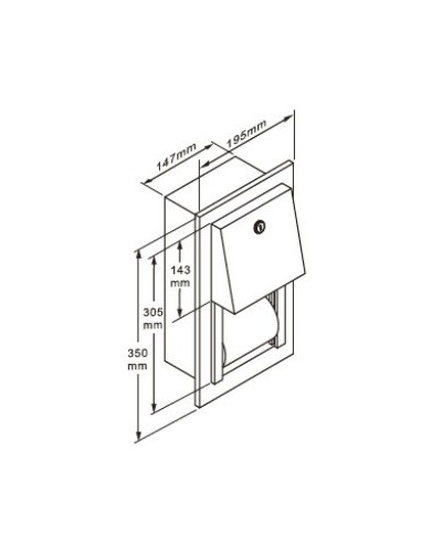 Distributeur de papier en rouleau à double encastrement INOX 304 Satin