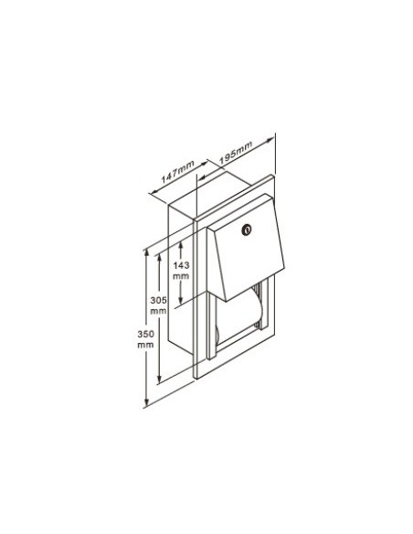 Distribuidor de papel em rolo duplo embutido INOX 304 Cetim