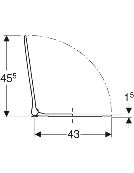 Tampa de Sanita Geberit Smyle original Dobradiças QuickRelease Queda Amortecida