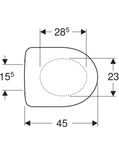 Original Geberit Selnova toilet seat with stainless steel anchors.