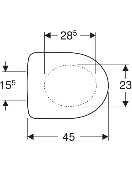 Original Geberit Selnova toilet seat with stainless steel anchors.