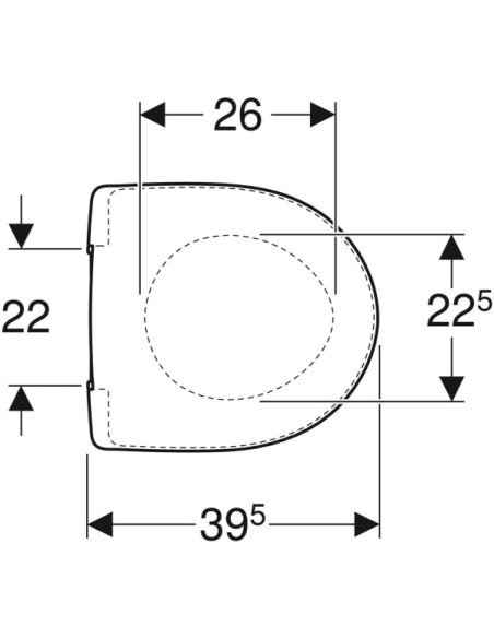 Tampa de Sanita Geberit Selnova Compact original Dobradiças QuickRelease Queda Amortecida