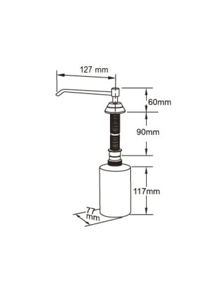 Dispensador De Jabón Encastrado Bajo Encimera 500 ML.
