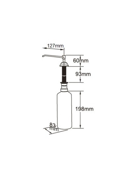 Distributeur de savon encastré sous le comptoir 1000 ML Distributeur de savon encastré sous le comptoir 1000 ML