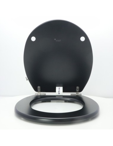 Tapa WC SELLES ROYAN (entre centros 15,5-16 cm.) Caída Amortiguada Fabricada A Medida NEGRO MATE