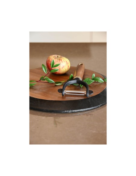 Pelapatate da cucina in legno e acciaio inox