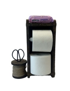 Rustic Wooden Double Roll Holder