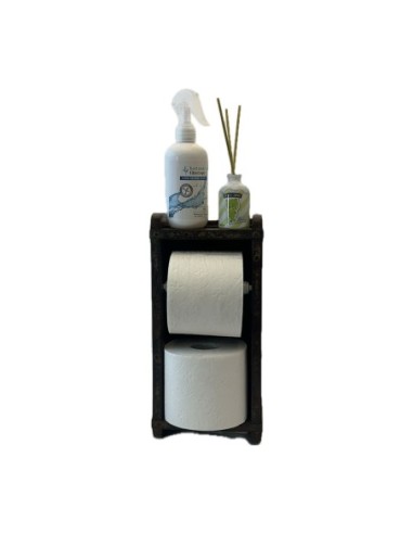 Rustic Wooden Double Roll Holder